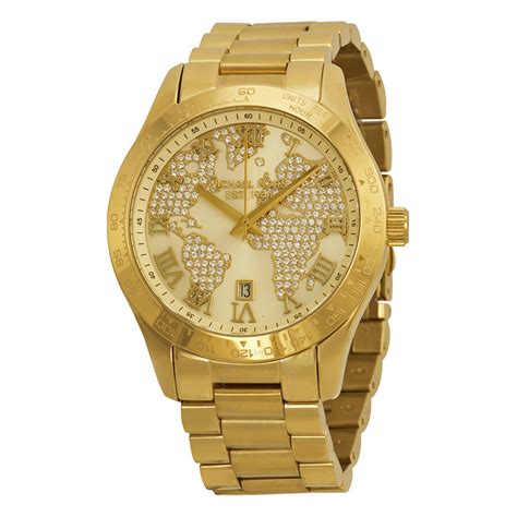 michael kors black map watch